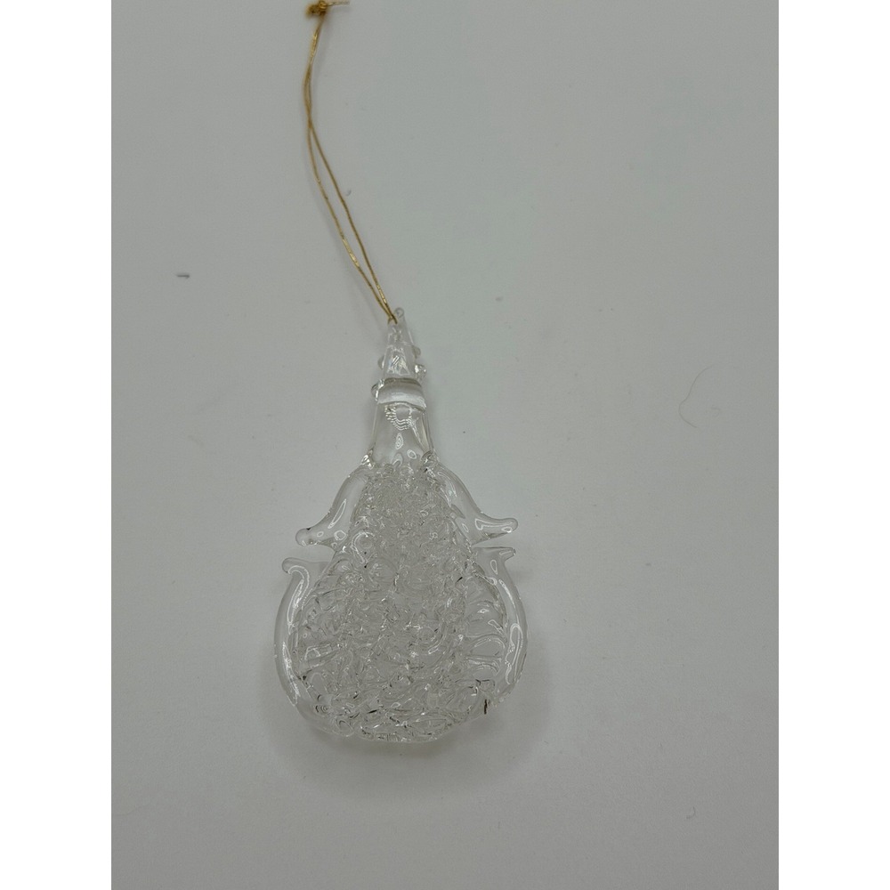 Vintage Clear Glass Hand blown Cello Christmas Ornament